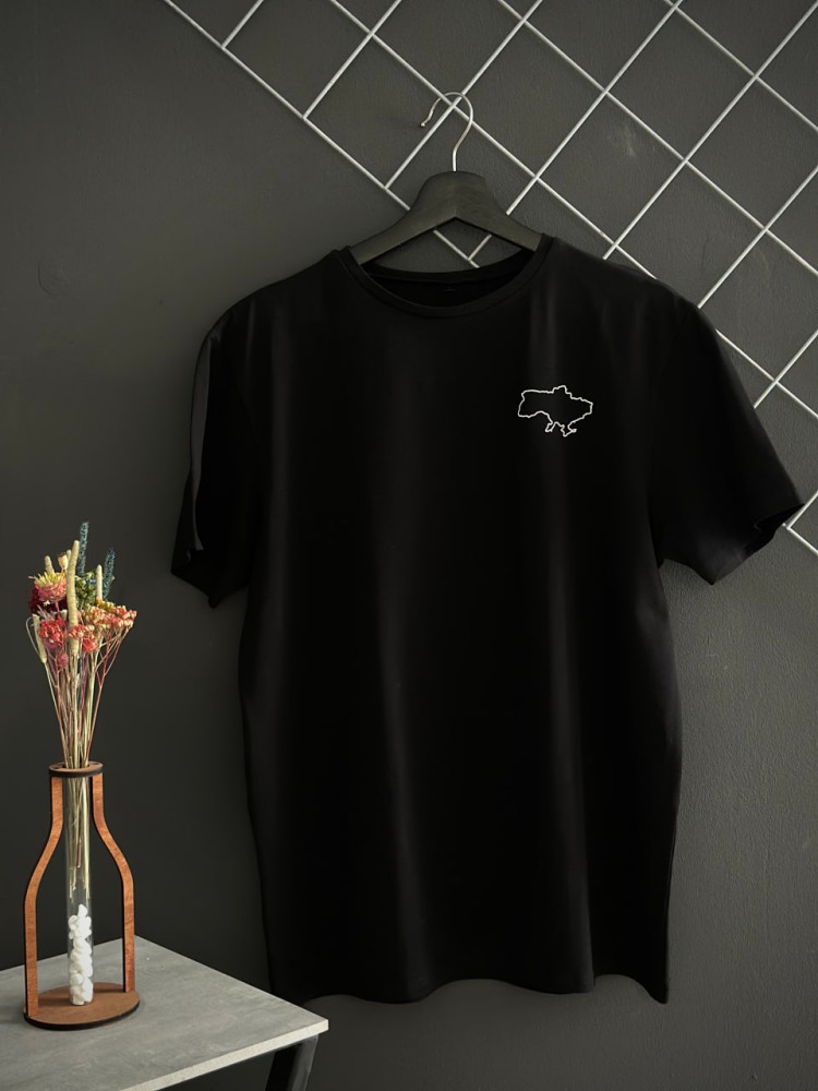 Комплект із трьох чорних футболок патріот герб I'm Ukrainian карта, фото №4