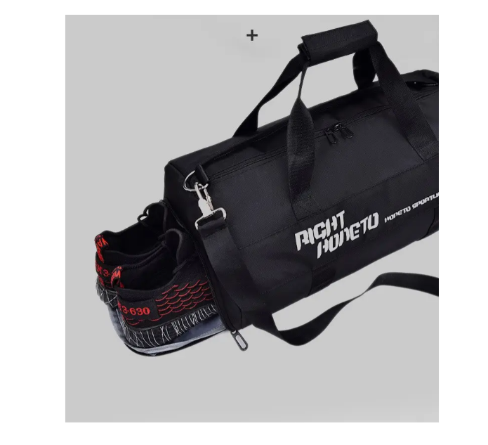 Сумка спортивна з відділенням для взуття чорна, фото №5