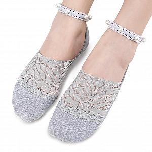 Следки Fulenyi для женщин, кружевные носки-лодочки - невидимые кружевные носки для женщин | Удобные жемчужные кружевные стельки для женской обуви, невидимые носки для туфель на высоком каблуке - Фото 1