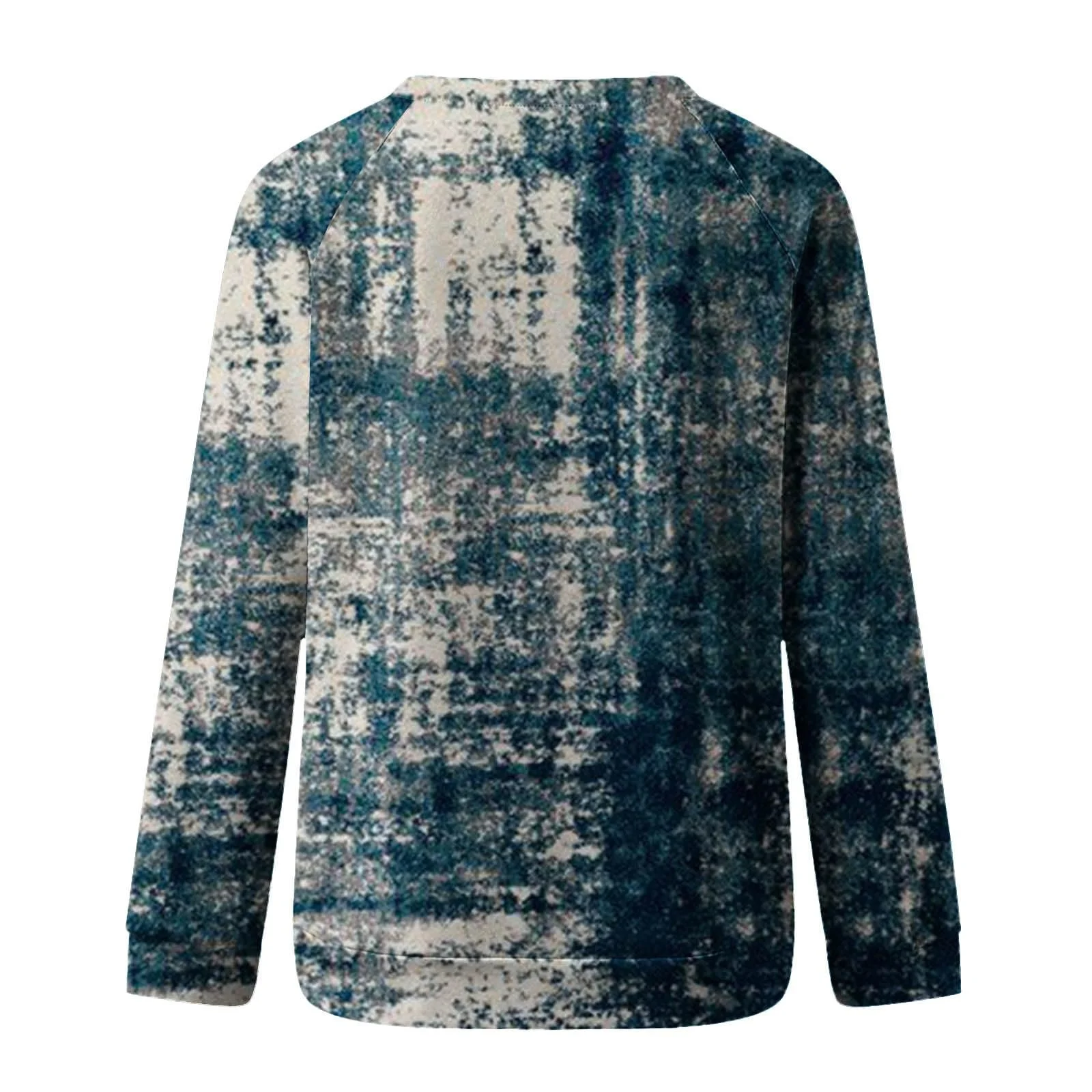 Винтажный свитшот TRIGLICOLEUM Женская блуза-туника в этническом стиле с классическим геометрическим принтом, удобные топы с длинными рукавами, осенне-зимняя спортивная рубашка с круглым вырезом, фото №2