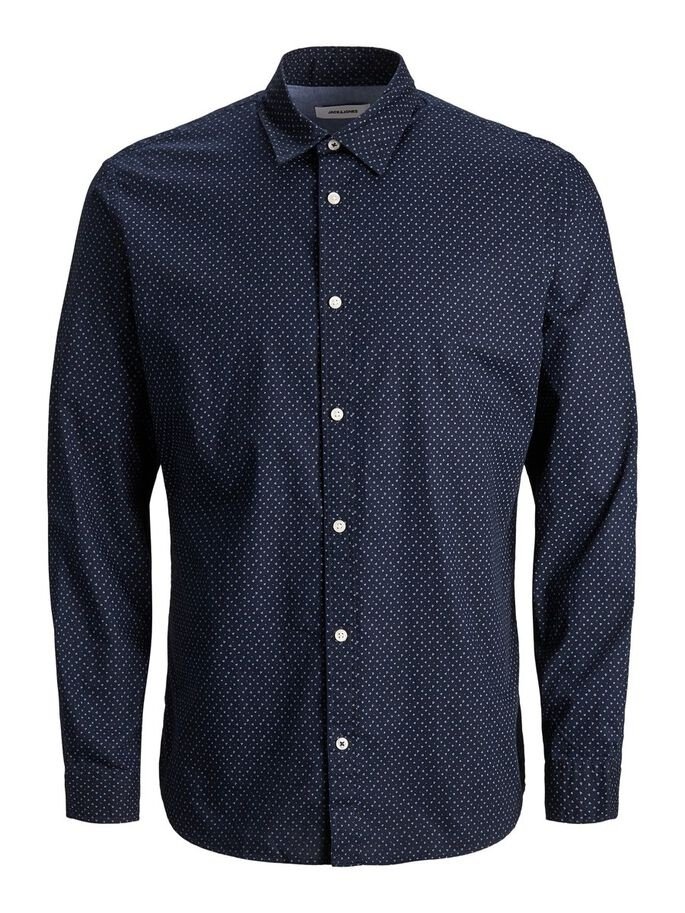 Рубашка Jack&Jones JJEPLAIN POPLIN L/S AU20 NOOS 12173241 Темно-синий M, фото №1