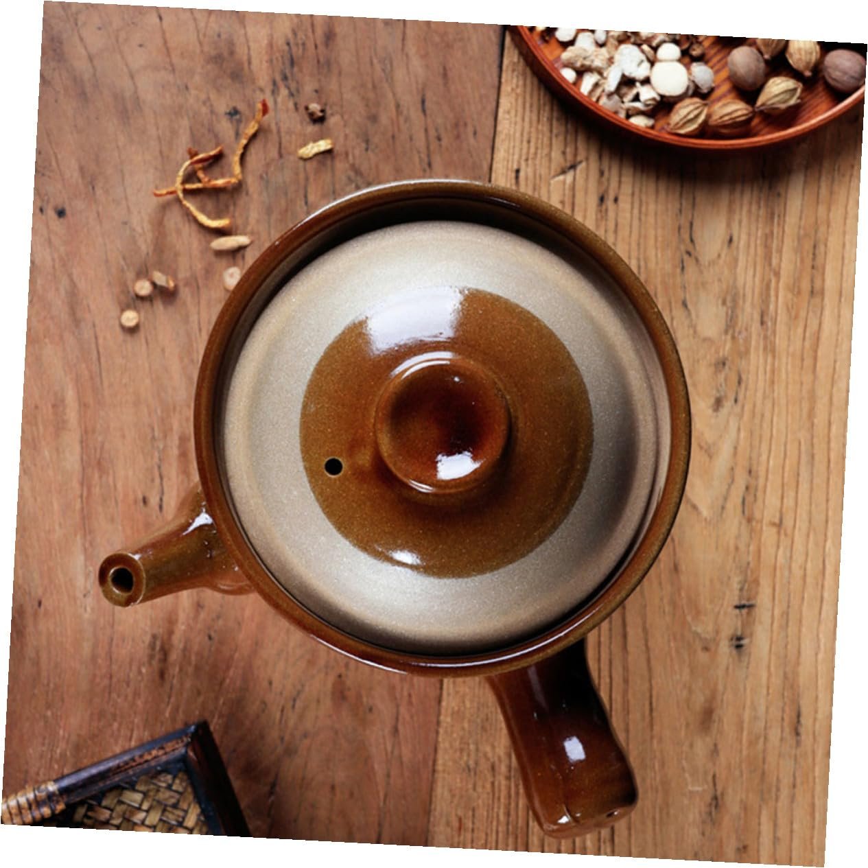 Горшок для приготовления лекарств и чая традиционный керамический термостойкий для газовой плиты, фото №9