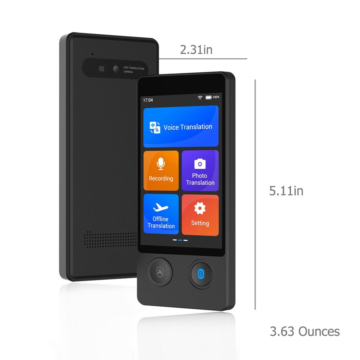 Пристрій для голосового перекладу Xupurtlk W12 144 мови Чорний, фото №6