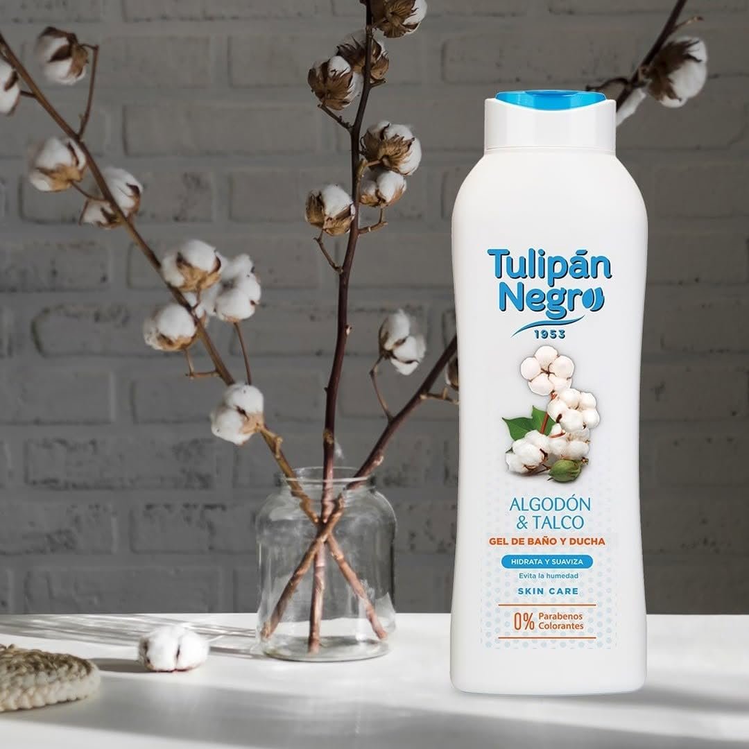 Гель для душу Tulipan Black Cotton And Powder зволожуючий 600 мл + 20% безкоштовно, фото №2