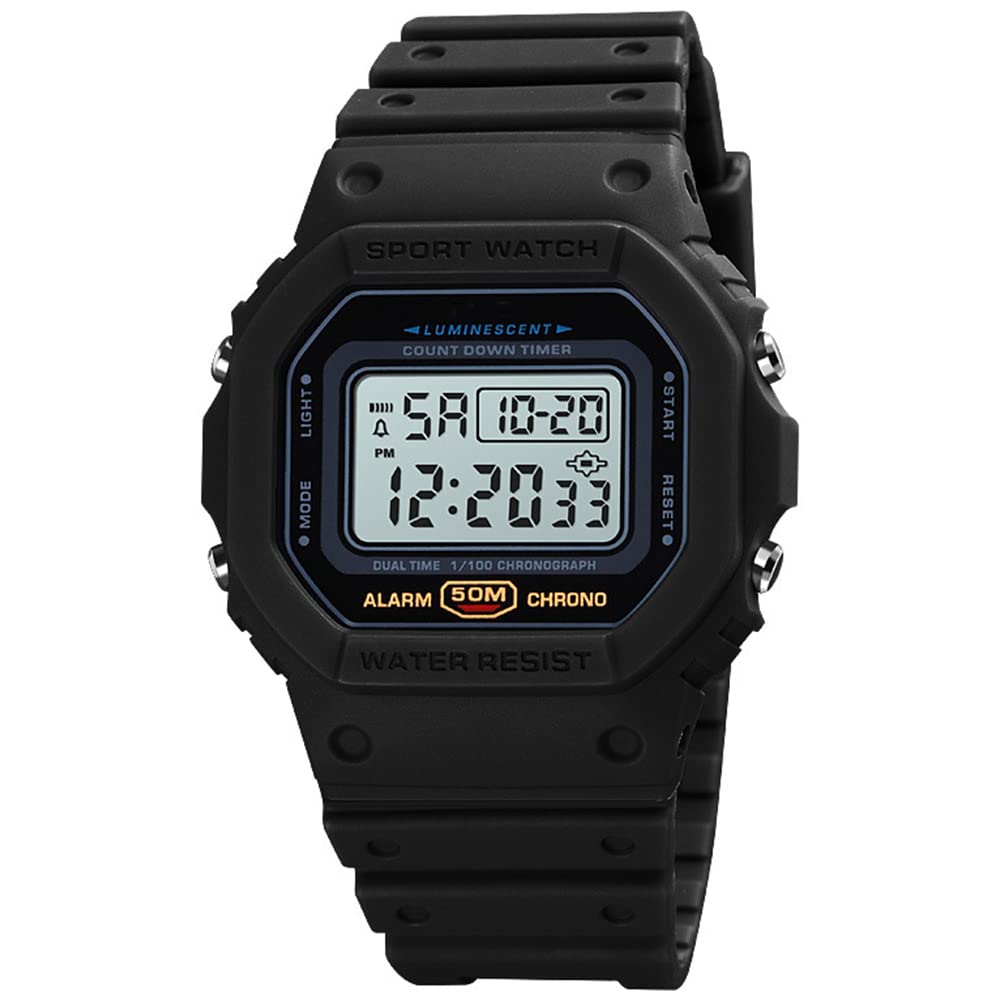 Часы ROSEBEAR Цифровые Кварцевые Унисекс Черный и Белый Ремешок, фото №1