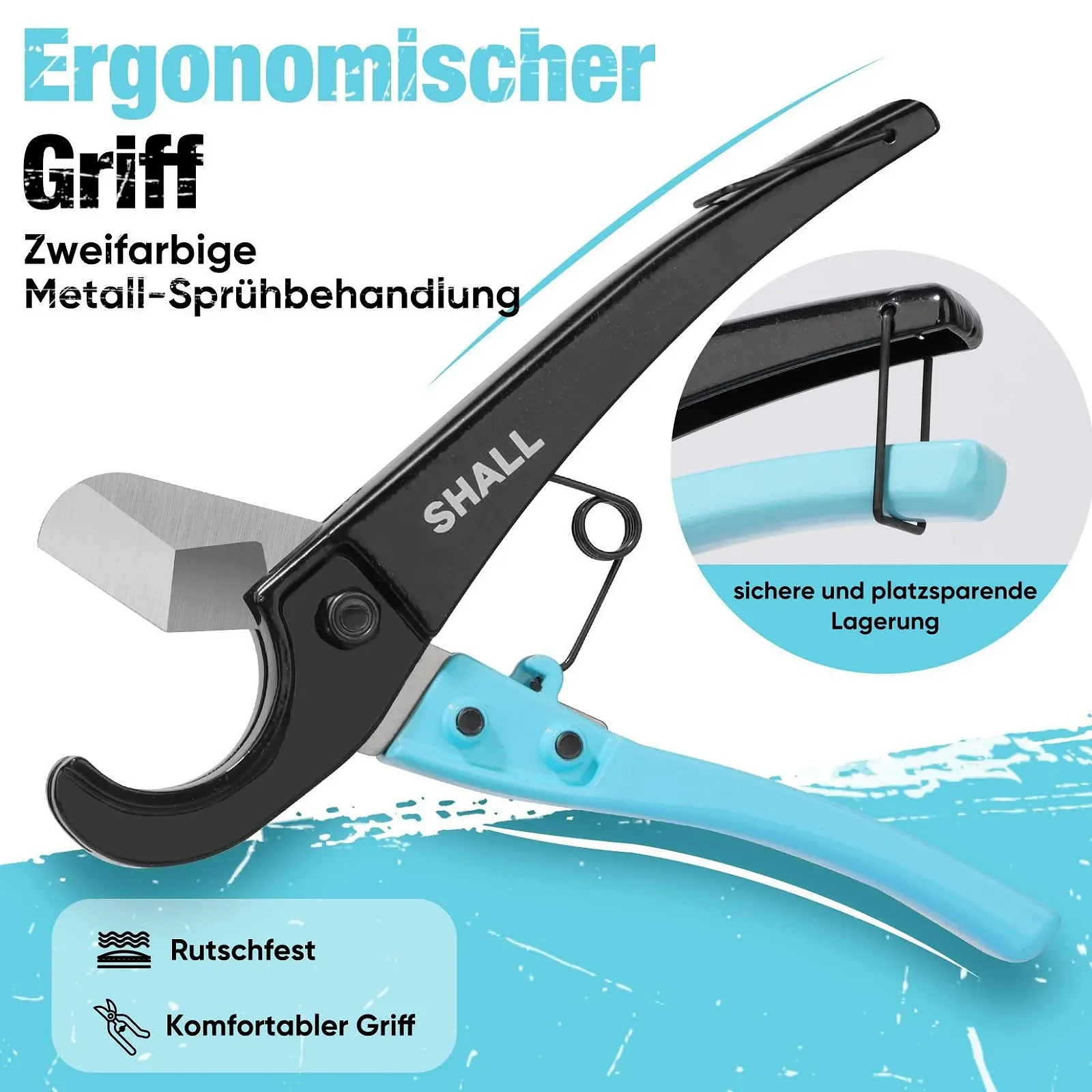 Труборез SHALL 1-35 мм (1-3/8 дюйма) с пружинным механизмом и фиксатором, фото №4