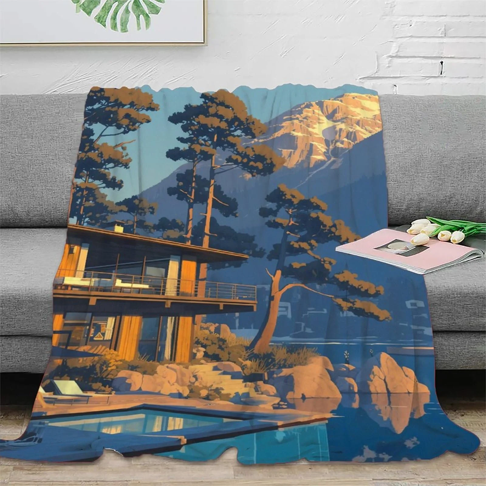 Покривало Silent Cottage М'яка, тепла, затишна фланелева флісова Покривало для дивана 3D друк Розмір 180 x 200 см, фото №2