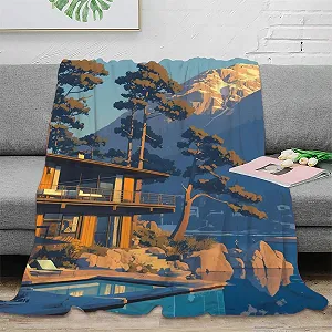 Покривало Silent Cottage М'яка, тепла, затишна фланелева флісова Покривало для дивана 3D друк Розмір 180 x 200 см synthetic.ua - Фото 1