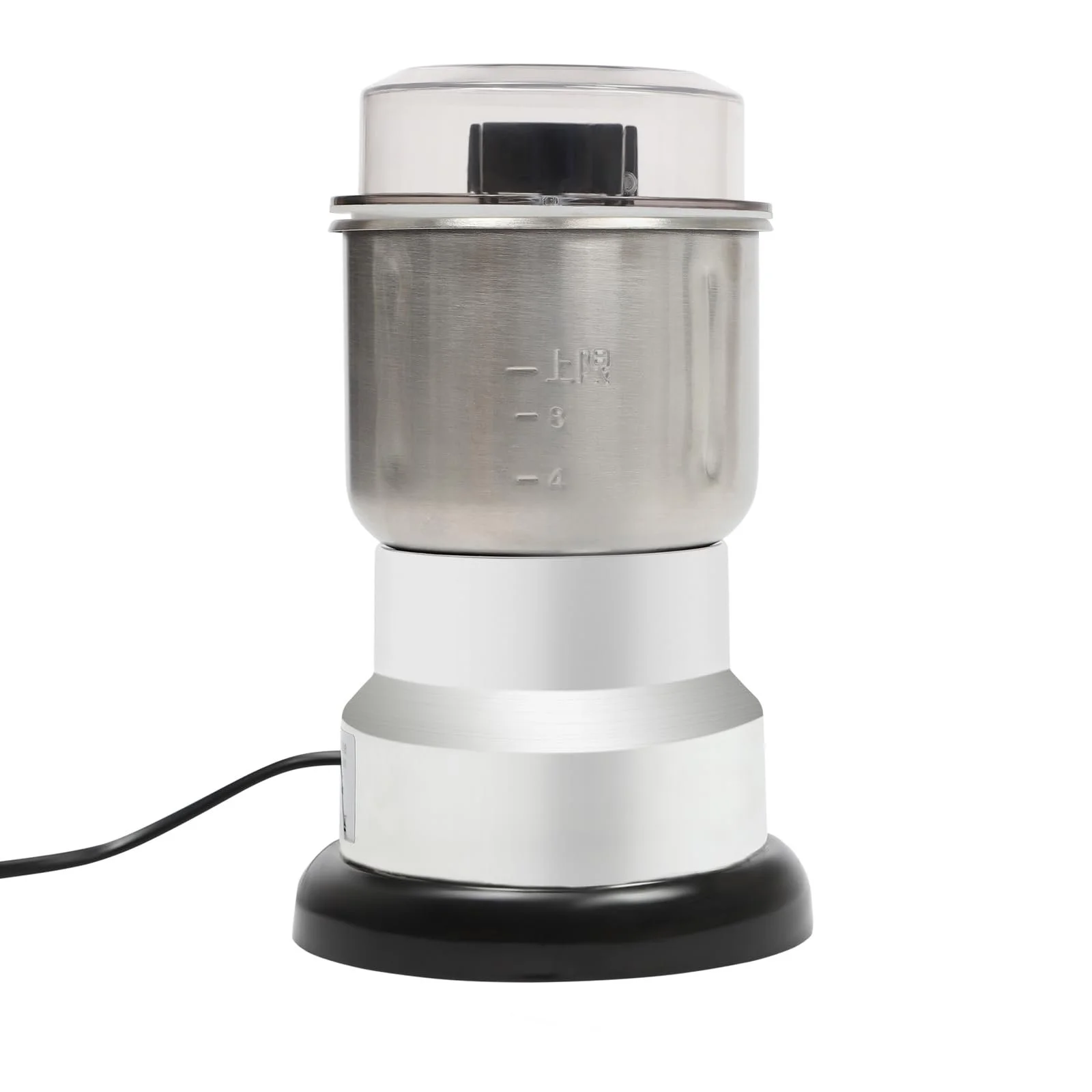 Електрична кавомолка 300 Вт, 500 мл, з нержавіючої сталі для кавових зерен, горіхів, спецій з ложкою та щіткою, фото №8