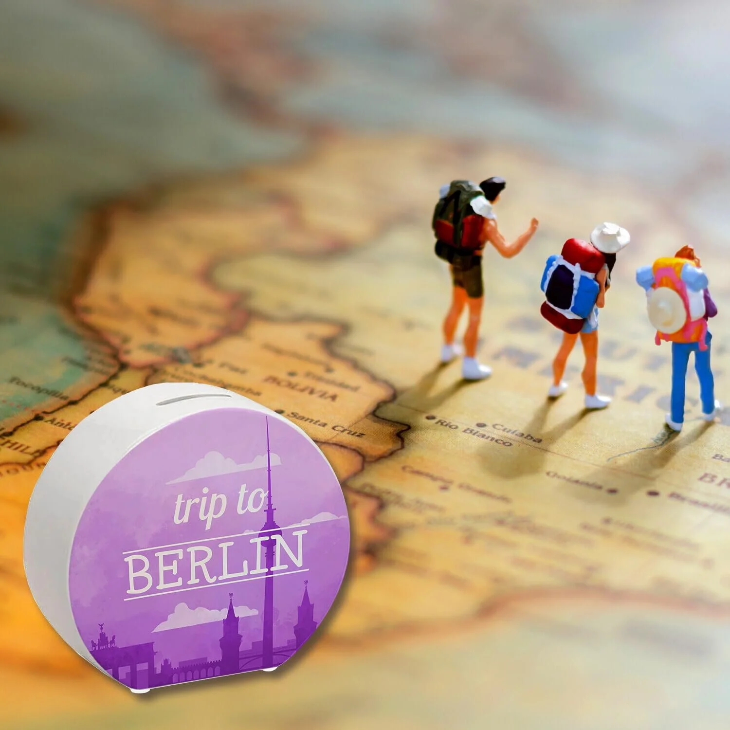 Скарбничка Trip to Berlin Кругла Фіолетова, фото №6