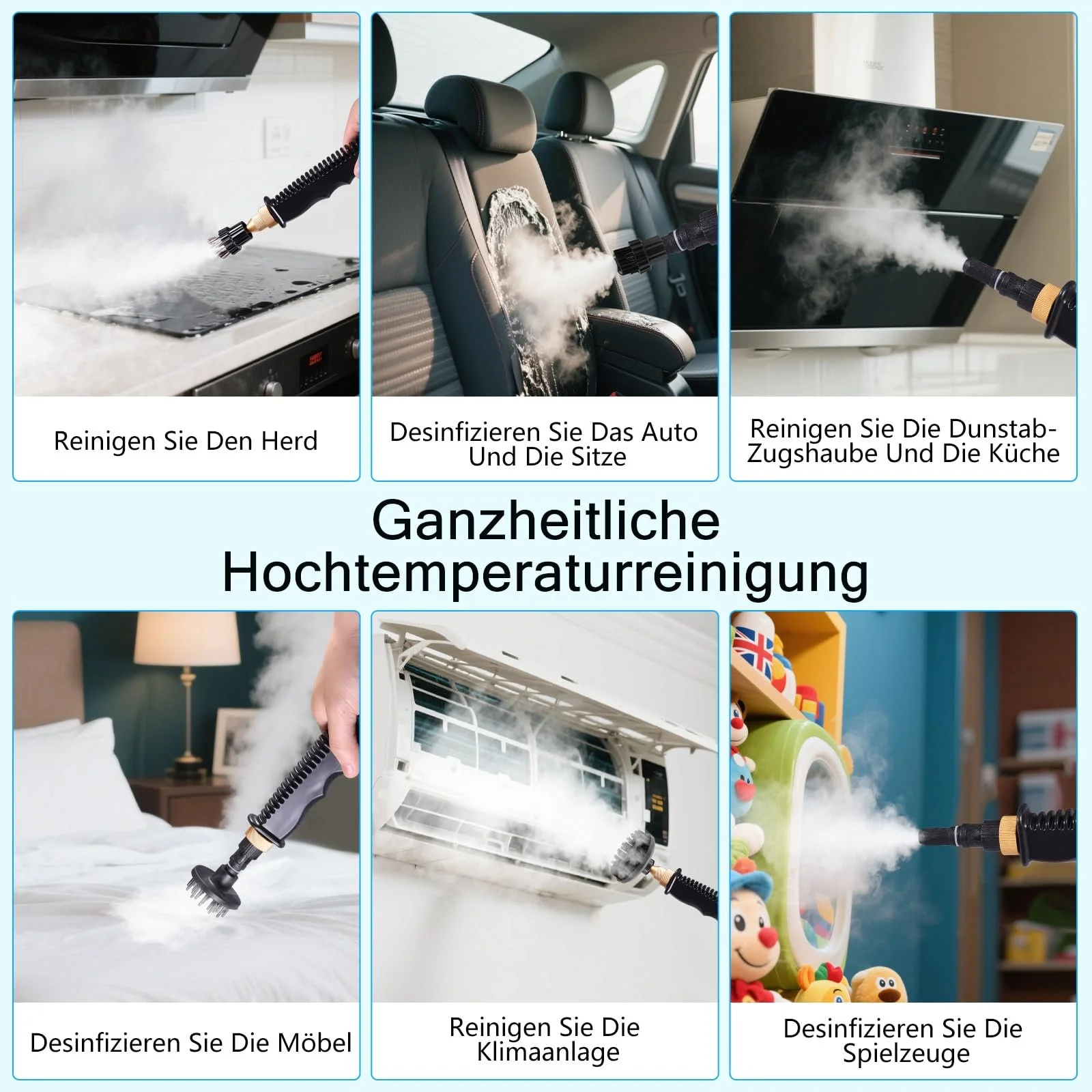 Пароочисник ручний 2500 Вт 1200 мл 3.0 бар White, фото №8