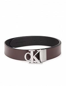 Ремень Calvin Klein CKJ Monogram Round Reversible Leather 35 мм W85 Черный/Горький Коричневый, Черный / горький коричневый synthetic.ua - Фото 1