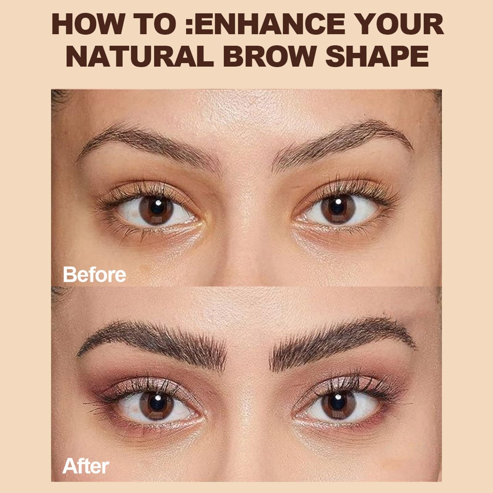 Щітка для брів Brow Fection Кутова Щітка та Помадка Водостійкий Олівець Чорний (01), фото №3