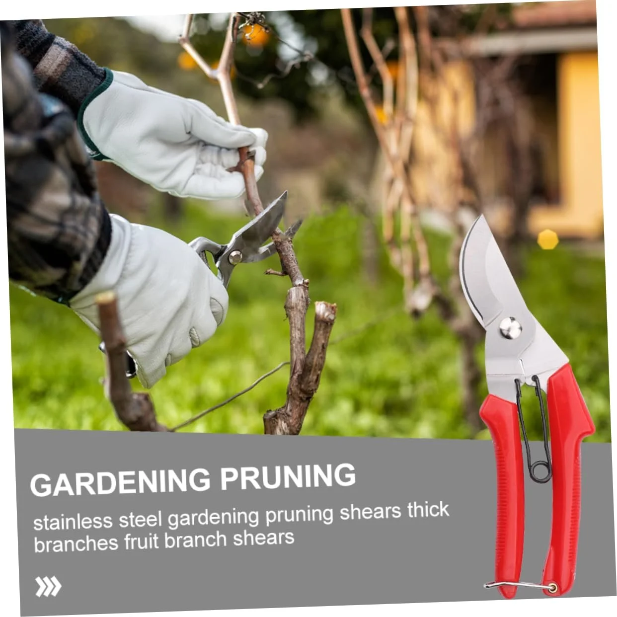 Садові ножиці Happyyami Нержавіюча сталь Червоний, фото №5