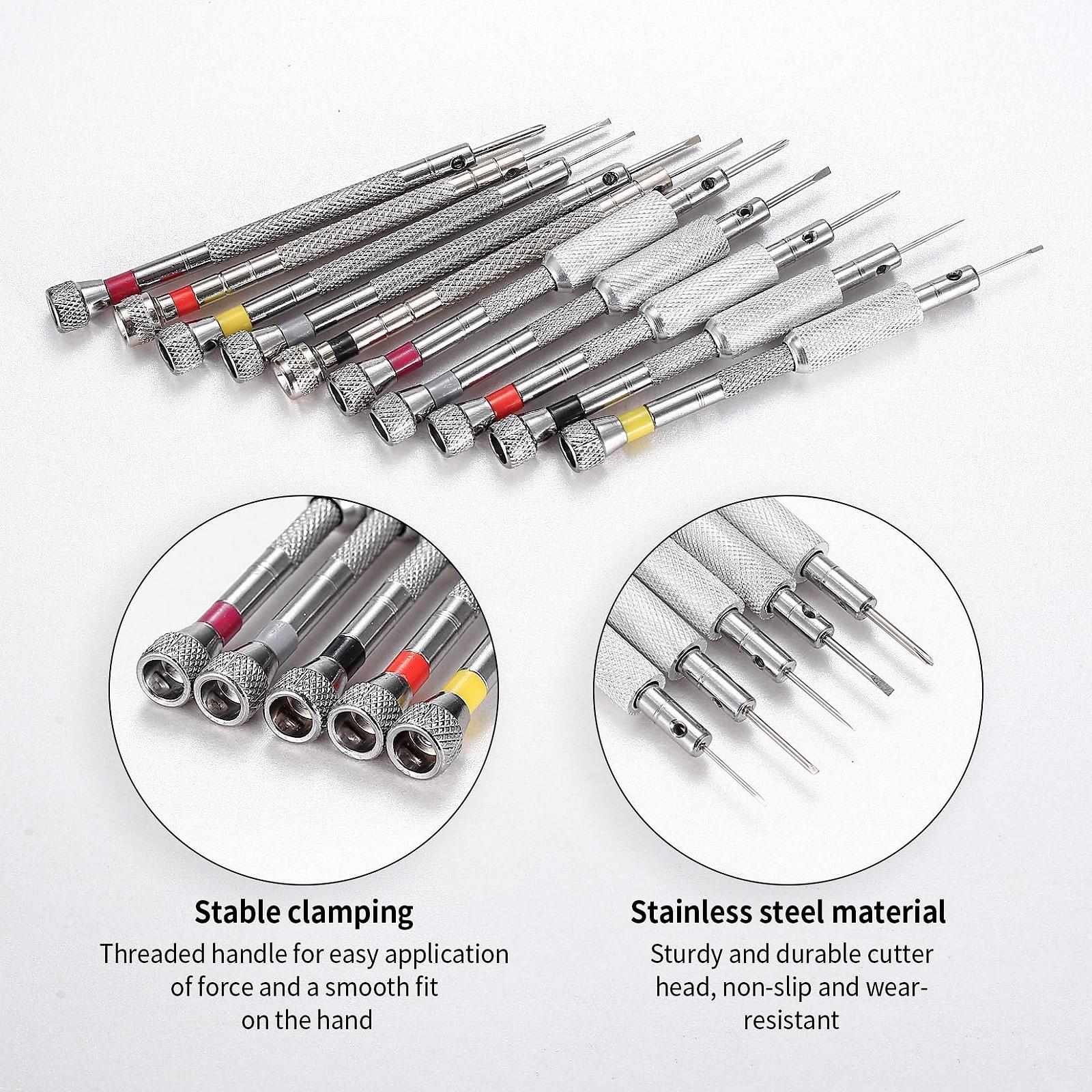 Набір викруток Watchmaker Precision 10 шт. для ремонту годинників окулярів з розмагнічувачем і молотком, фото №4 Набір викруток Watchmaker Precision 10 шт. для ремонту годинників окулярів з розмагнічувачем і молотком, фото №4