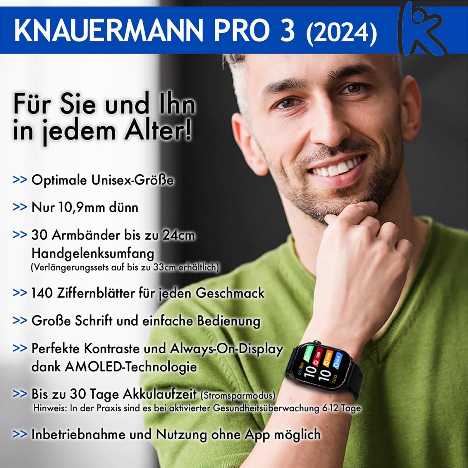 Смарт-часы Knauermann PRO 3 (2024) Черные, Черный силикон, Regular, Modern and functional, фото №13