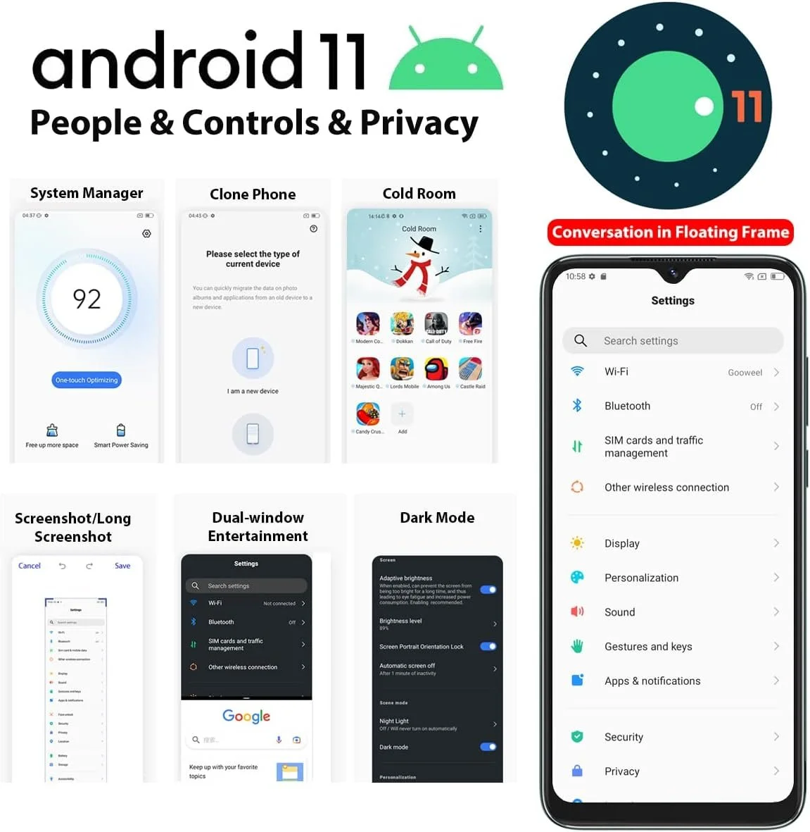 Смартфон 6.53" Blackview A55 3/16Gb 4G 2-SIM 8/5Мп Android 11 Phantom Black, фото №5 Смартфон 6.53" Blackview A55 3/16Gb 4G 2-SIM 8/5Мп Android 11 Phantom Black, фото №5