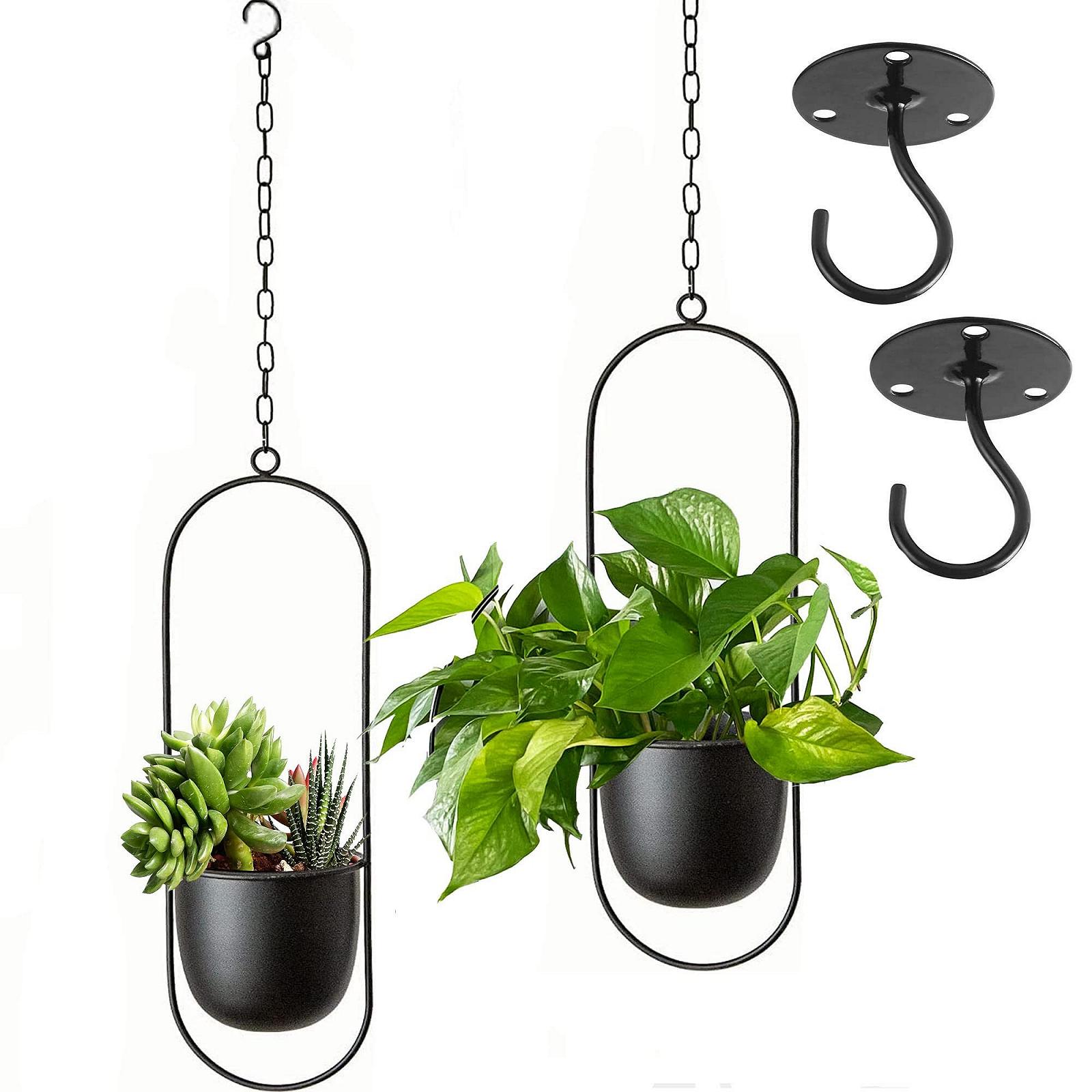 Підвісні металеві горщики Bolo Набір з 2 шт З ланцюгом Чорний, фото №1 Підвісні металеві горщики Bolo Набір з 2 шт З ланцюгом Чорний, фото №1