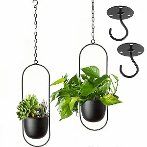 Купить Подвесные металлические горшки Bolo Набор из 2 шт С цепью Черный - Фото 1 Подвесные металлические горшки Bolo Набор из 2 шт С цепью Черный - Фото 1