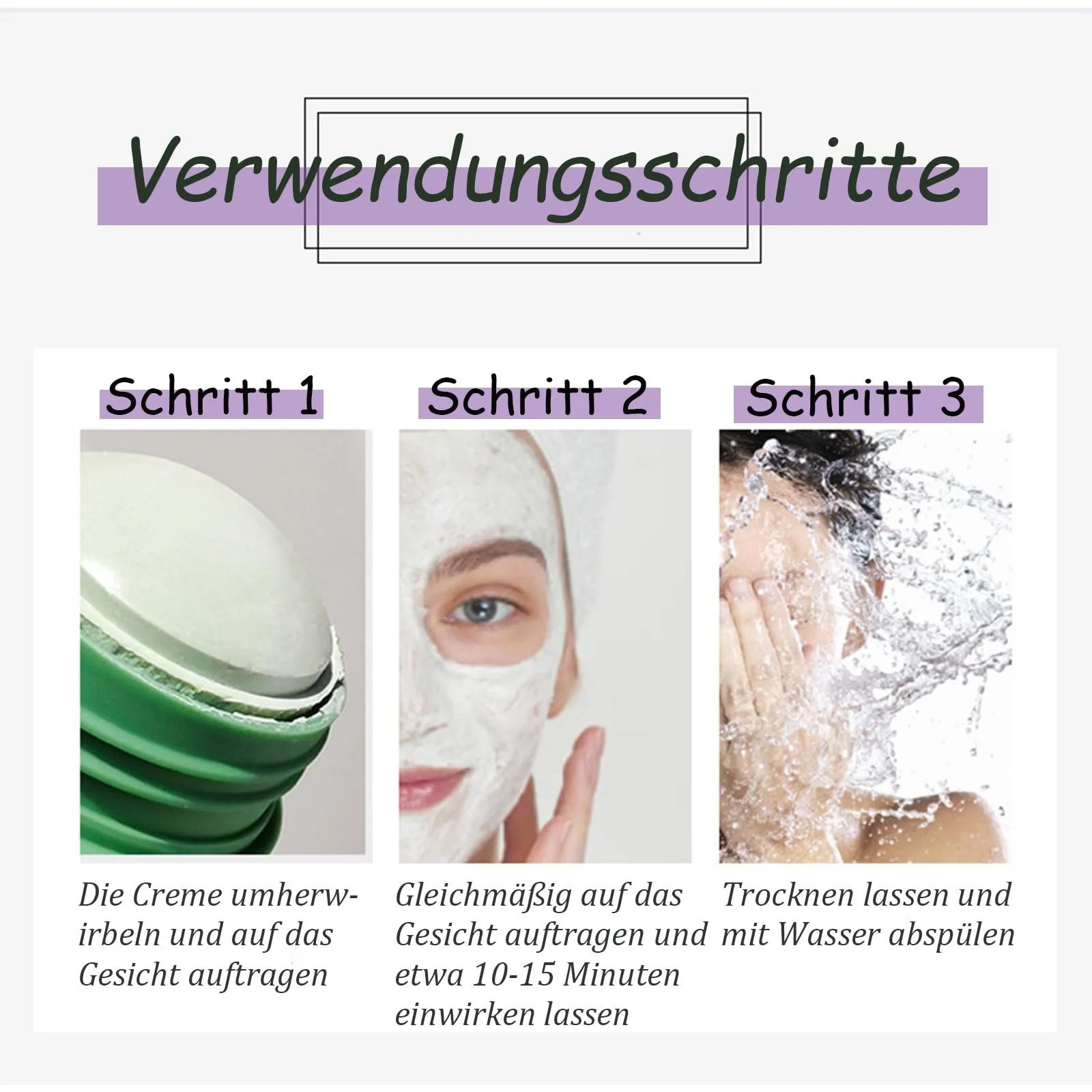 Маска-стік Soleneva Green, Баклажан та Зелений Чай Очищуюча, 2 шт, фото №7