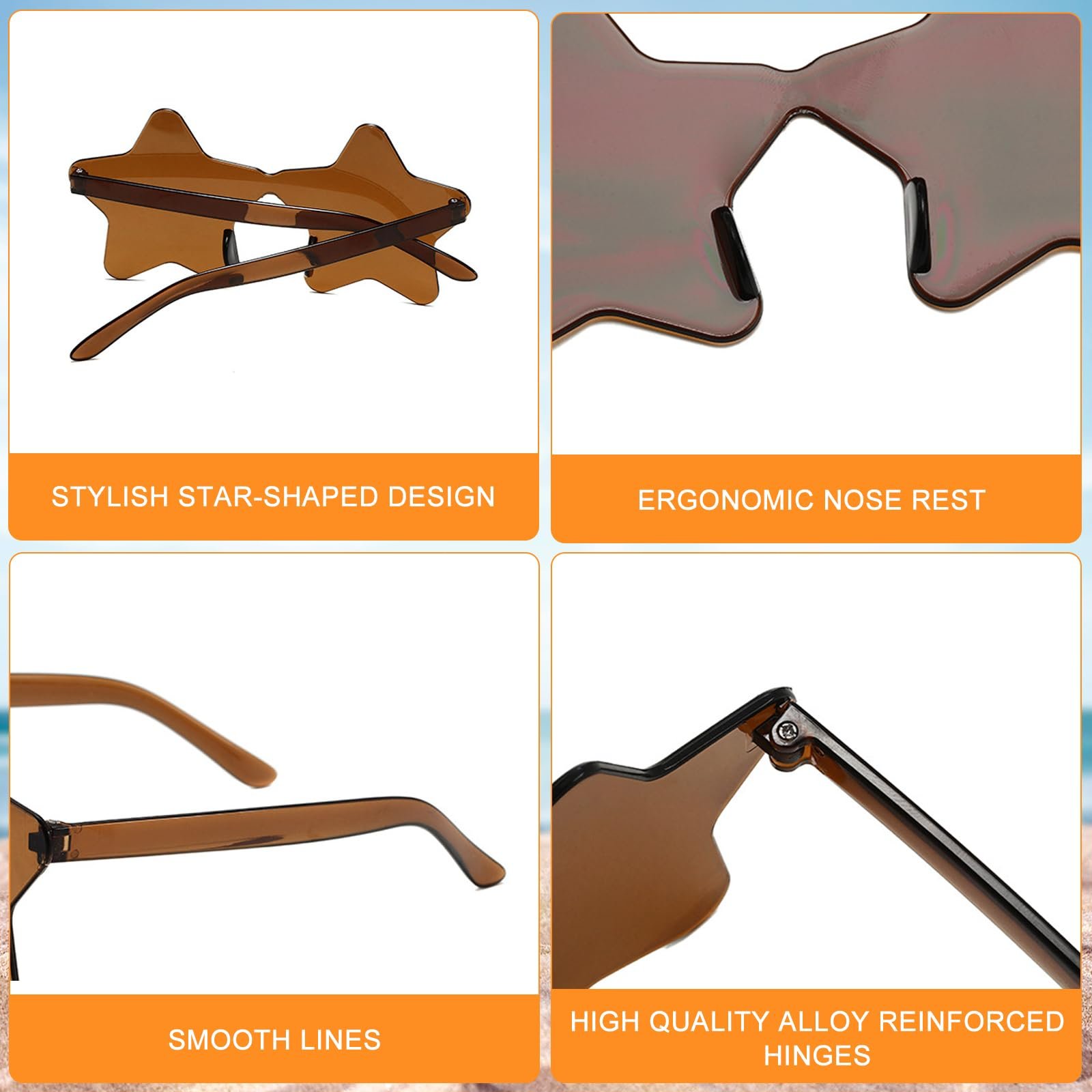 Солнцезащитные очки Без оправы JEKUGOT Звезда 15 цветов, фото №7