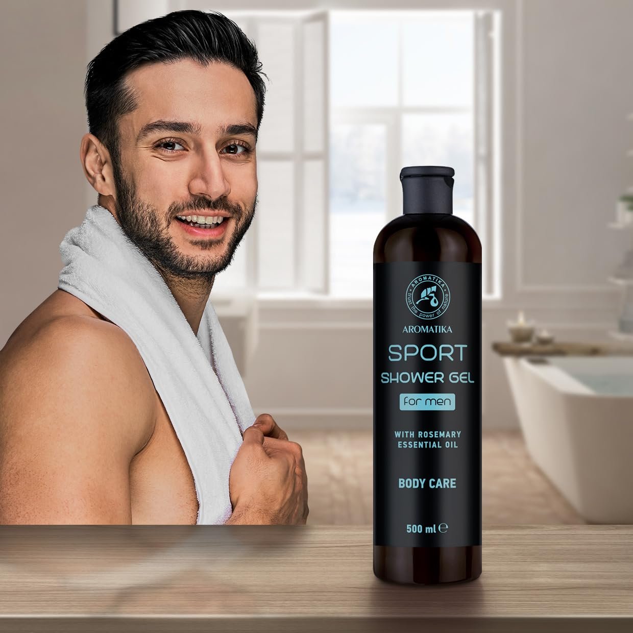 Гель для душа для мужчин Sport с эфирным маслом розмарина 500 мл, фото №5