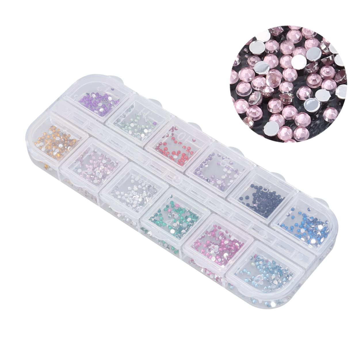 Блискітки для нігтів FRCOLOR кольорові прикраси для нігтів, прозора контейнерна упаковка, фото №4