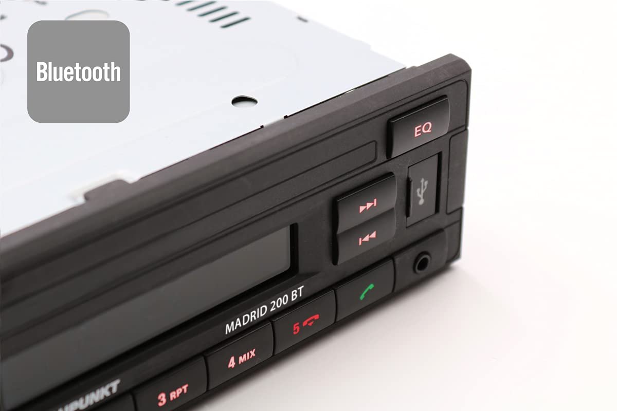 Магнітола Blaupunkt Madrid 200 BT з Bluetooth, RDS тюнером, Hands-Free, USB, Aux-In, 1-DIN, чорна, фото №6
