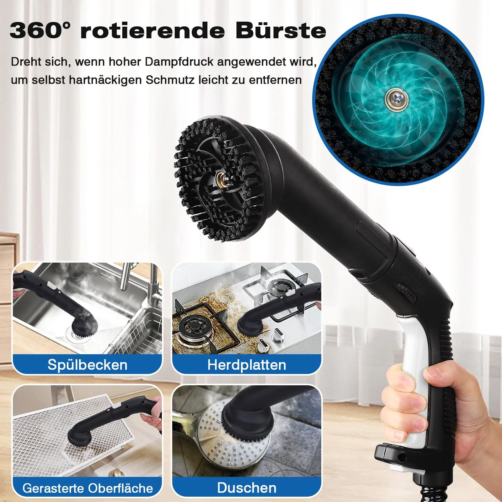 Пароочисник TVD 5 м кабель, фото №3