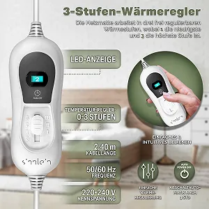 Електрична Підстилка для ліжка sinnlein Thermal Underbed 150 x 80 см synthetic.ua - Фото 1