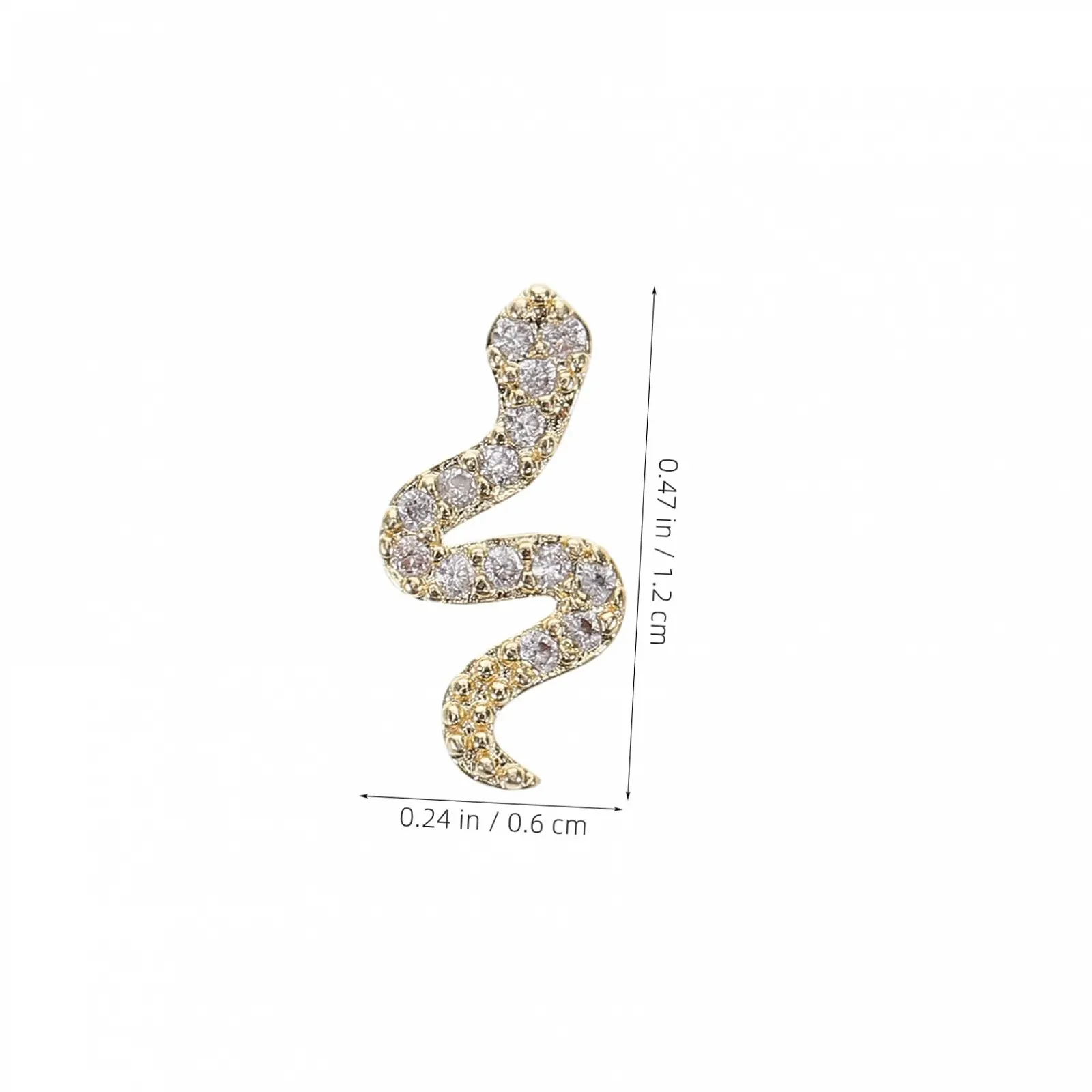 Подвески для ногтей Змея FOMIYES 5 шт. Металл со стразами, фото №2