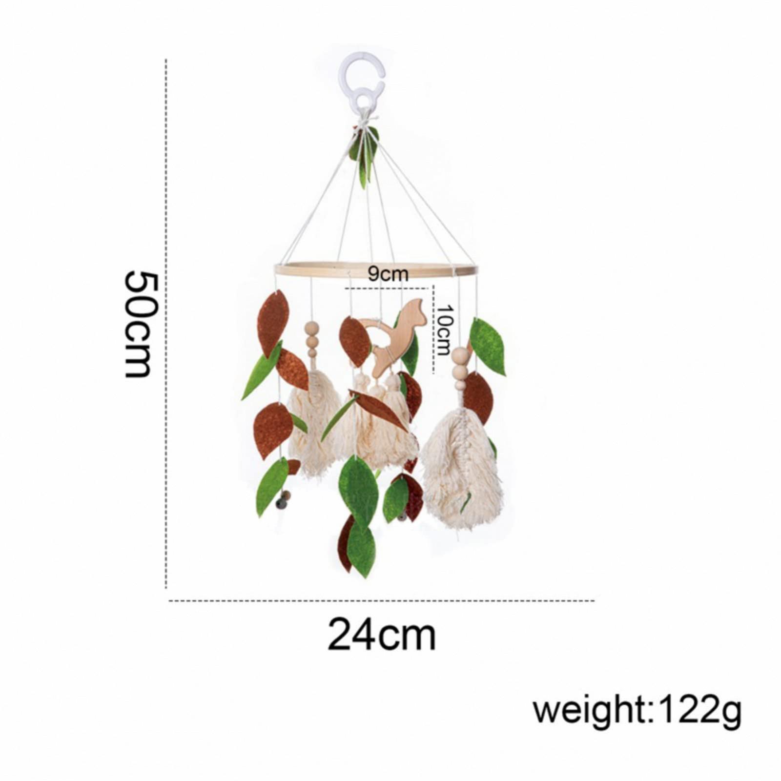 Мобіль EXQULEG Babe Baby Wind Chimes з фетру та бамбуку для дитячого ліжечка для дівчаток та хлопчиків (B), фото №4