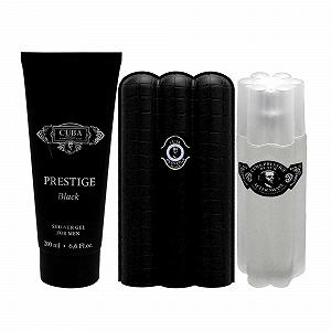 Подарочный набор Cuba Prestige Black для мужчин 3 oz EDT спрей, 6.6 oz гель для душа, 3.3 oz после бритья synthetic.ua - Фото 1