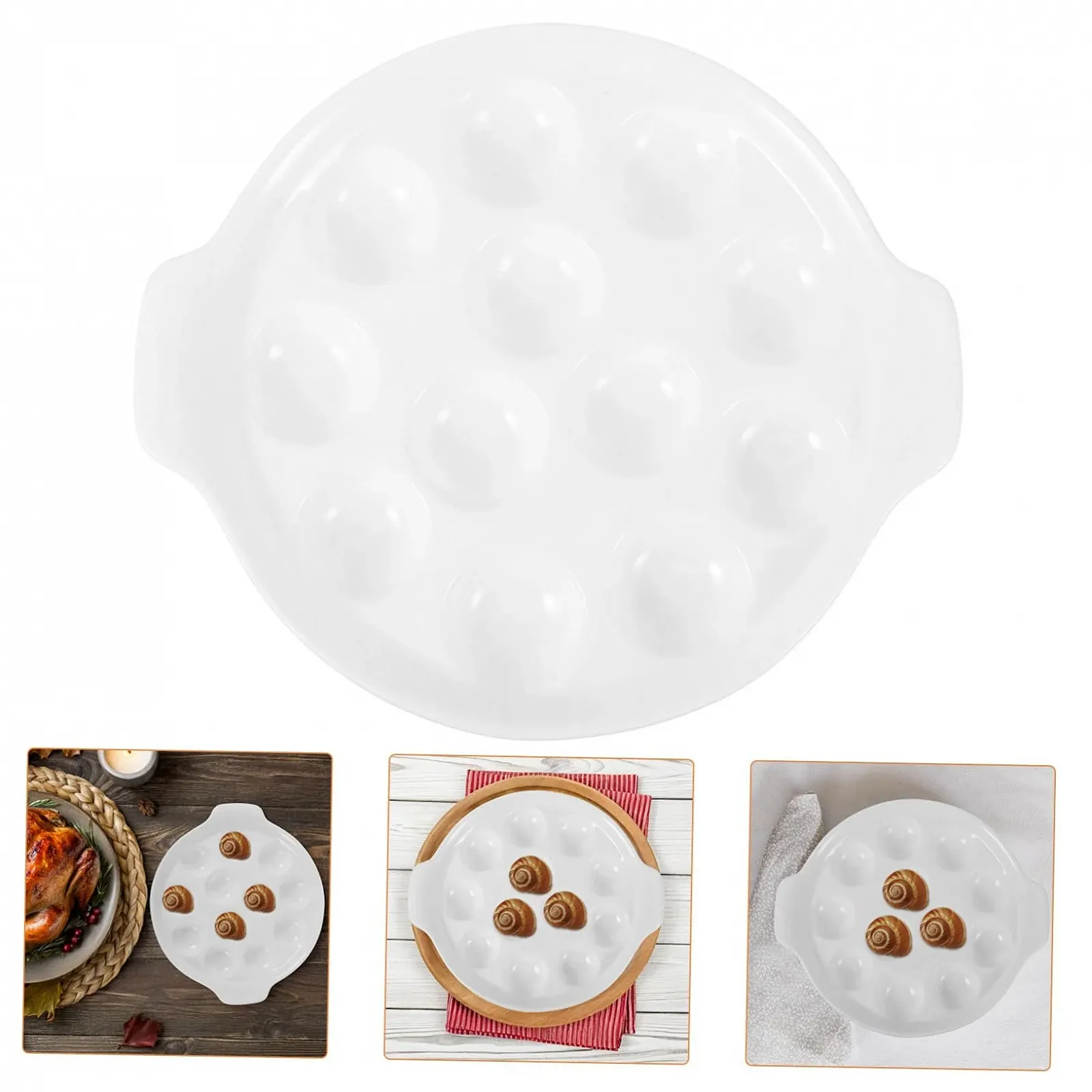 Форма для равликів VALICLUD керамічна для кухні для посудомийної машини біла, фото №9 Форма для равликів VALICLUD керамічна для кухні для посудомийної машини біла, фото №9