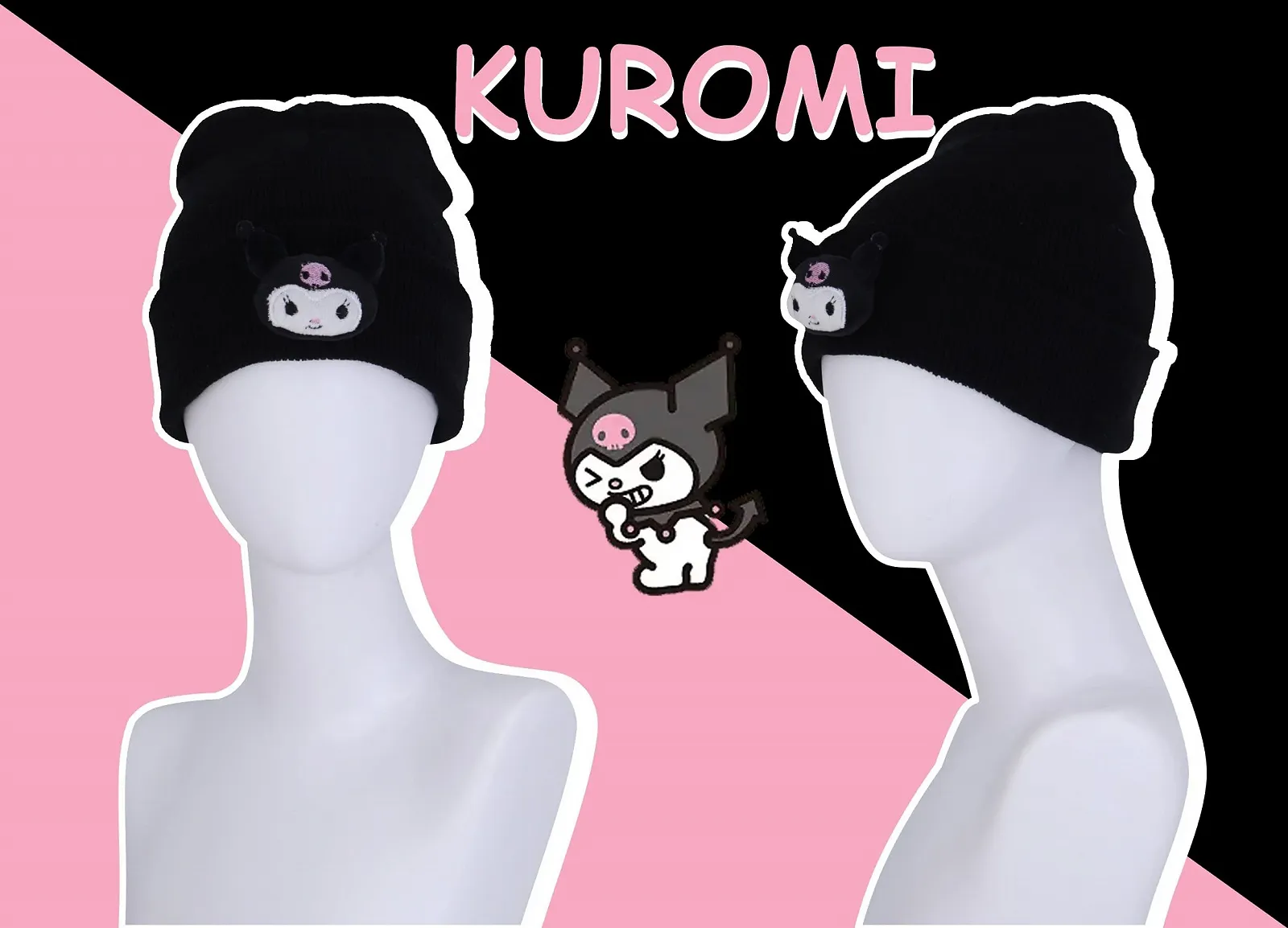 Шапка-біні Roffatide Cinnamoroll Kawaii Lolita JK В'язана Зимова, фото №2