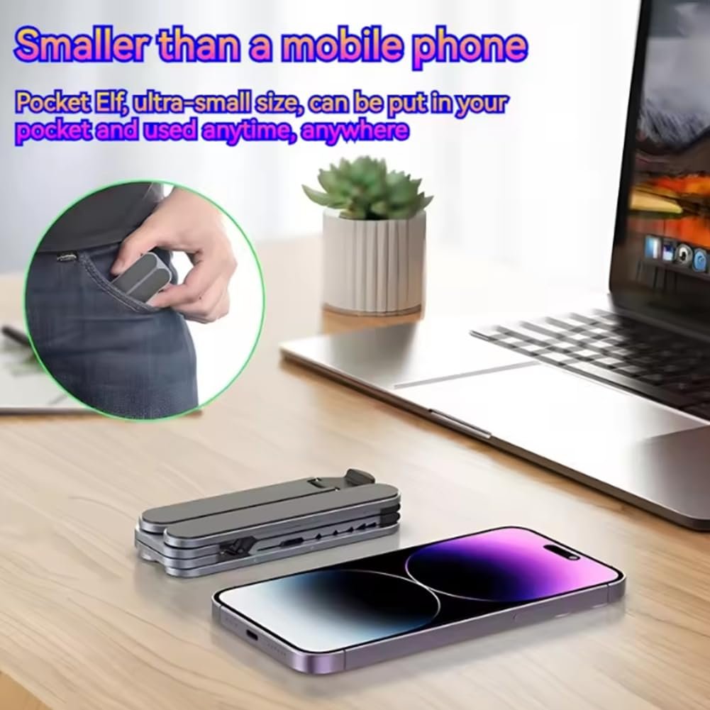 Подставка для ноутбука Металлическая Мини Складная Регулируемая Портативная для ноутбуков 10-17 дюймов Silver, фото №5