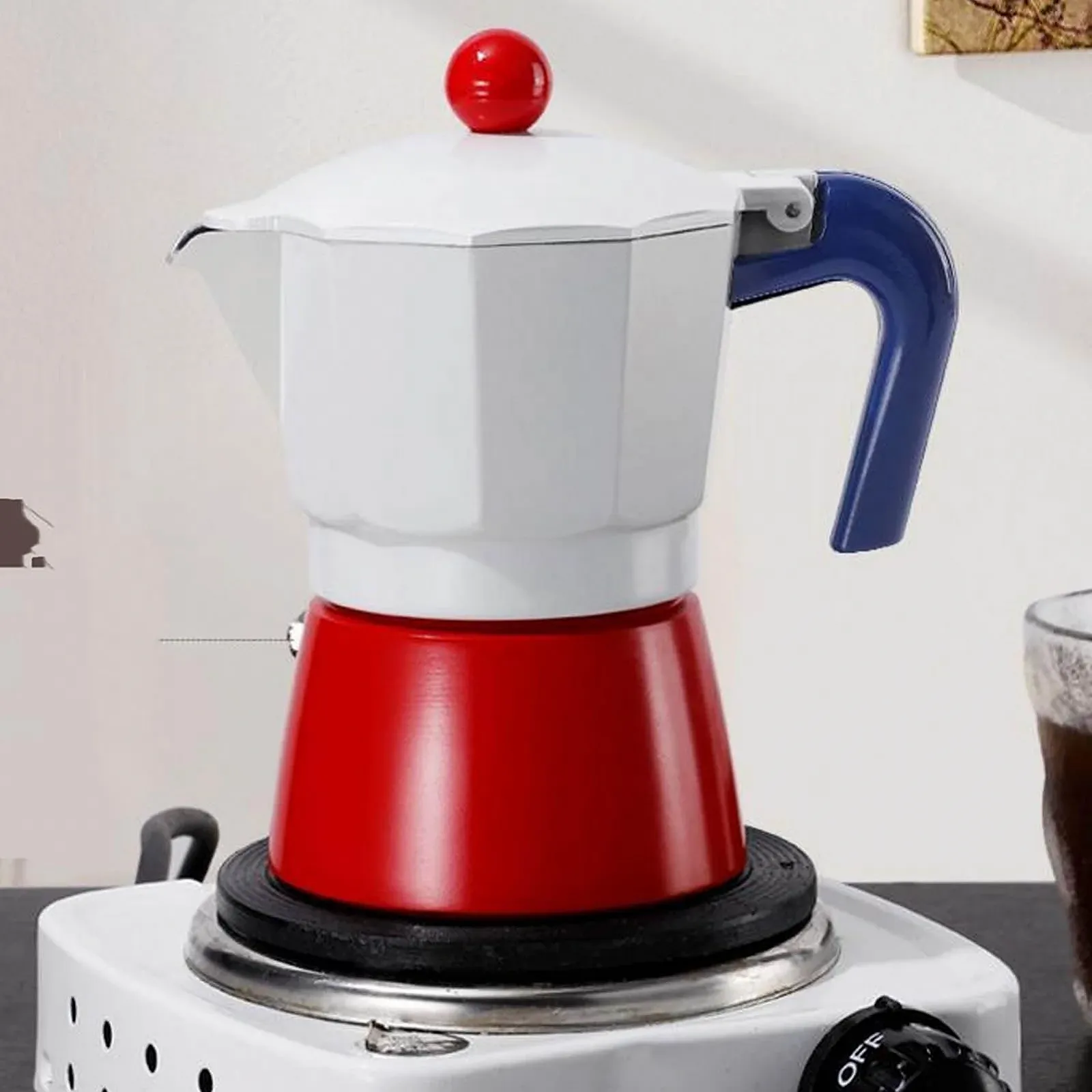 Кавник 3 Чашки 150 мл Алюмінієва Кавоварка для Дому та Відпочинку на Природі, фото №3