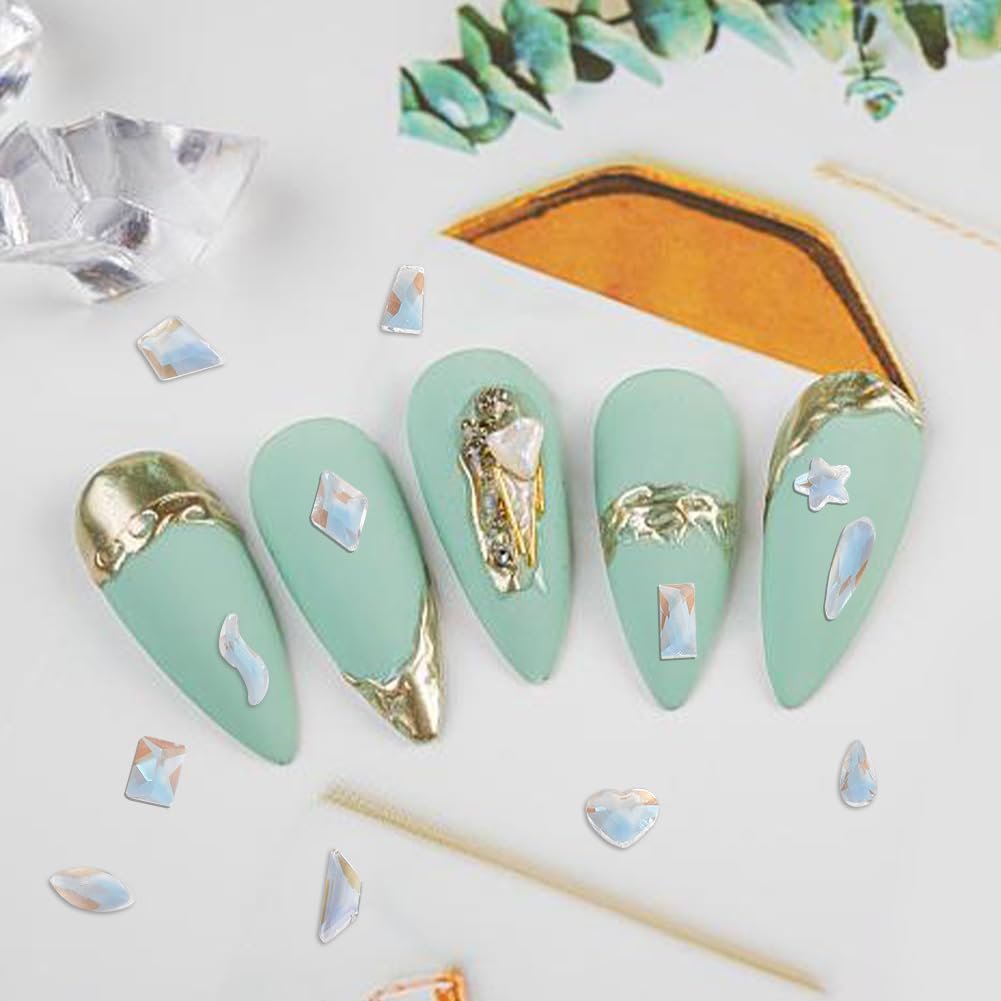 Стрази для нігтів Аквамарин, скло, 400 шт, фото №6