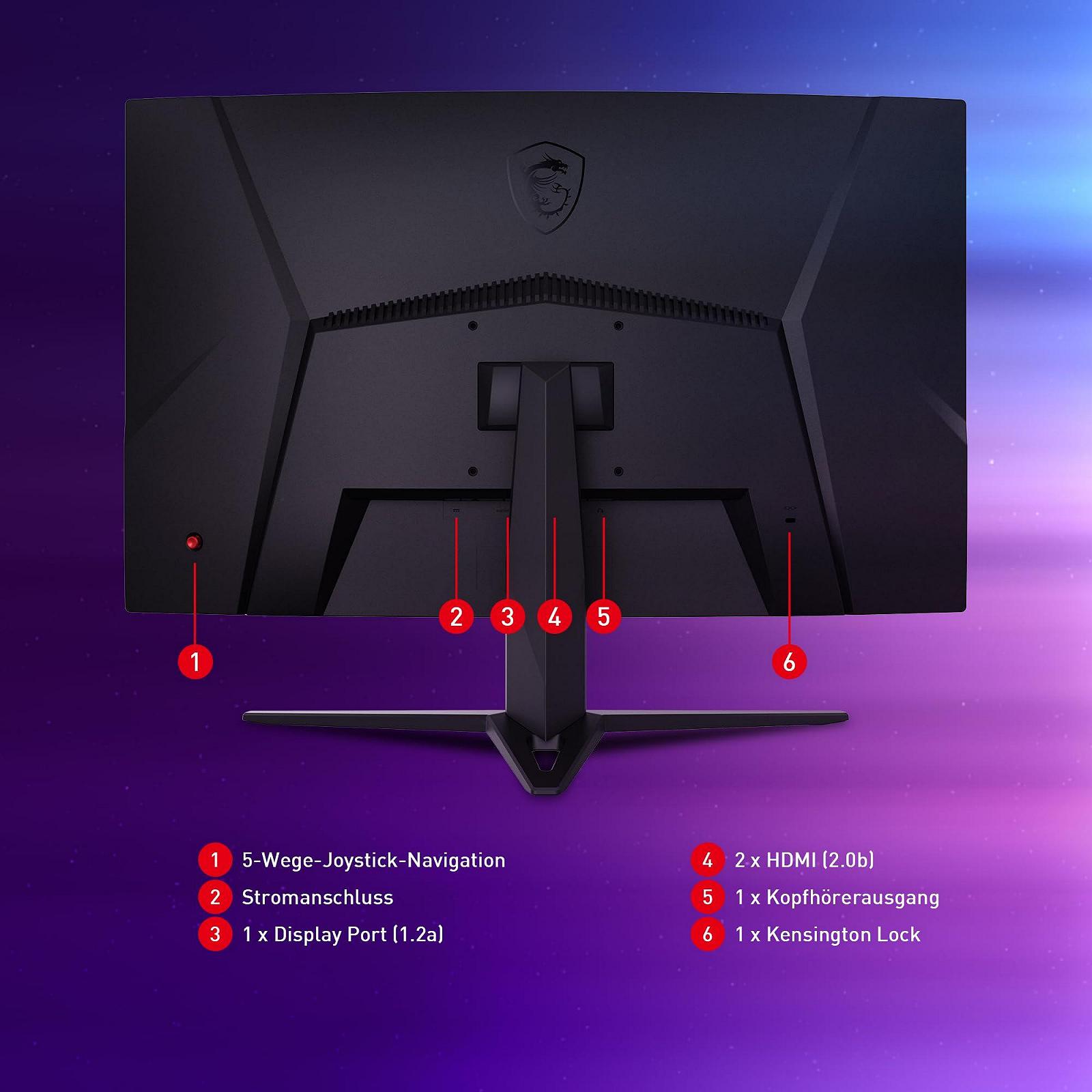 Монітор MSI G27CQ4DE E2 27 дюймів Ігровий WQHD Кривий 1500R 170 Гц 1ms VA HDR Готовий FreeSync Premium HDMI 2.0b Чорний, фото №6