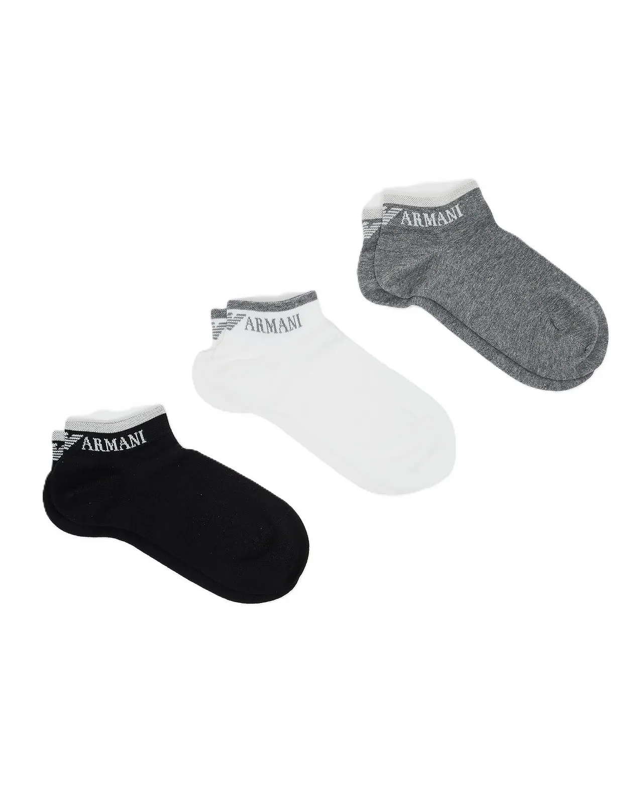 Носки гольфы Emporio Armani Basic Cotton 3-Pack Black One Size, фото №1