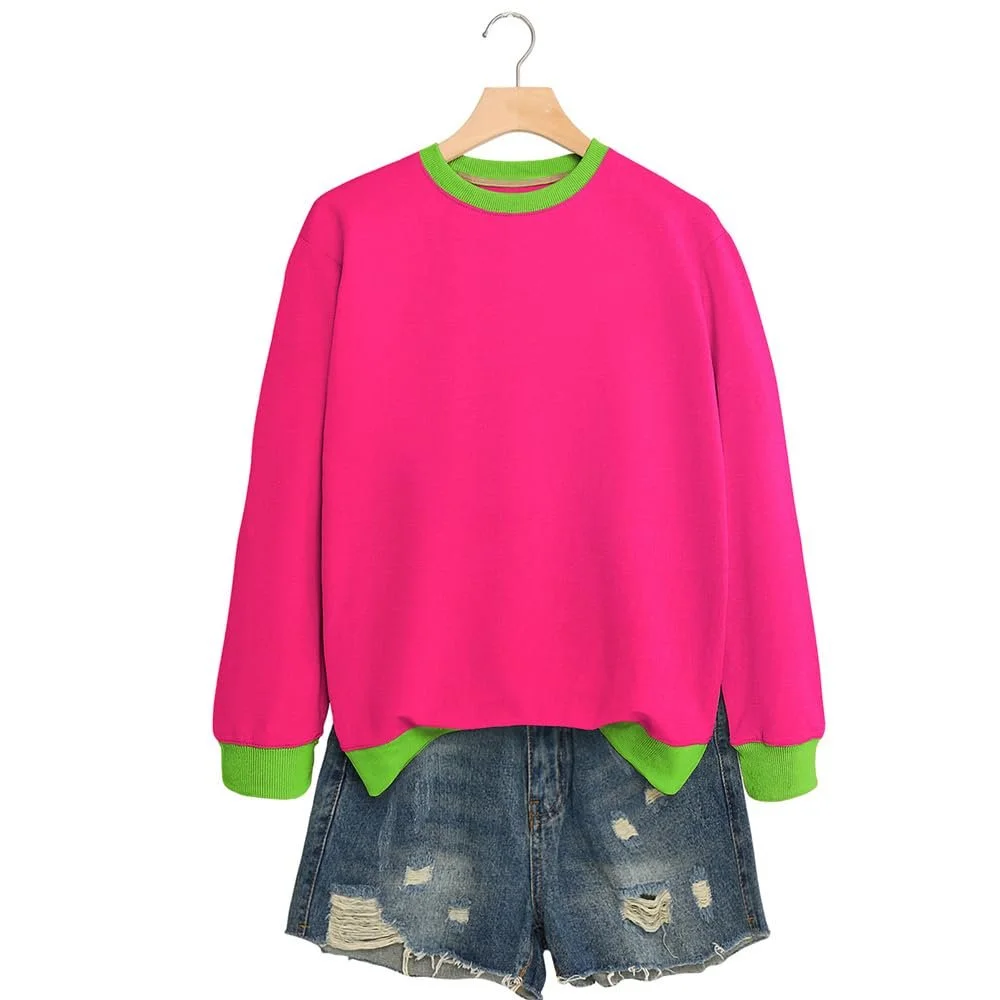 Жіночий світшот MLZHAN Однотонний осінньо-зимовий з круглим вирізом і довгими рукавами, фото №3