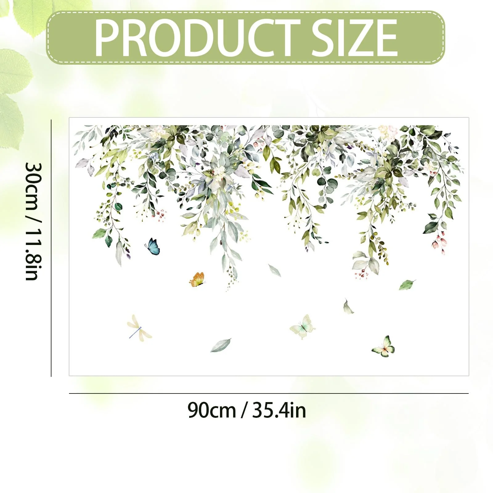 Наклейка на стіну Green Leaves & Hanging Vine 30 x 90 см, фото №2