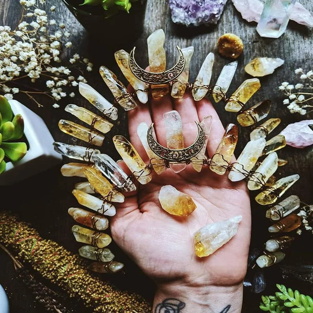 Обруч на голову з необробленим цитрином, фото №3