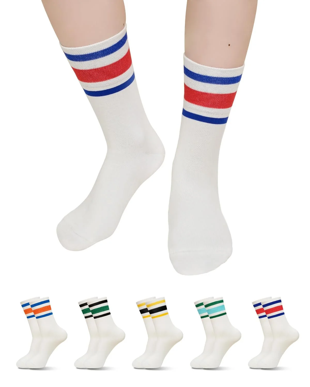 Женские хлопковые носки Crew, Черный, 5 пар, 35-38, фото №1