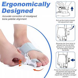 Шина для корекції великого пальця стопи Hallux Valgus з силіконовим роздільником для великого пальця, бандаж Hallux Valgus для чоловіків та жінок synthetic.ua - Фото 1