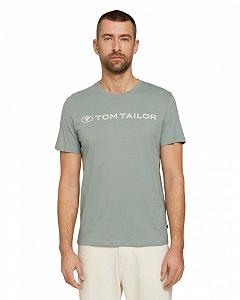 Футболка printed crewneck logo  1030527XX1012960 Tom Tailor Сірий M - Фото 1