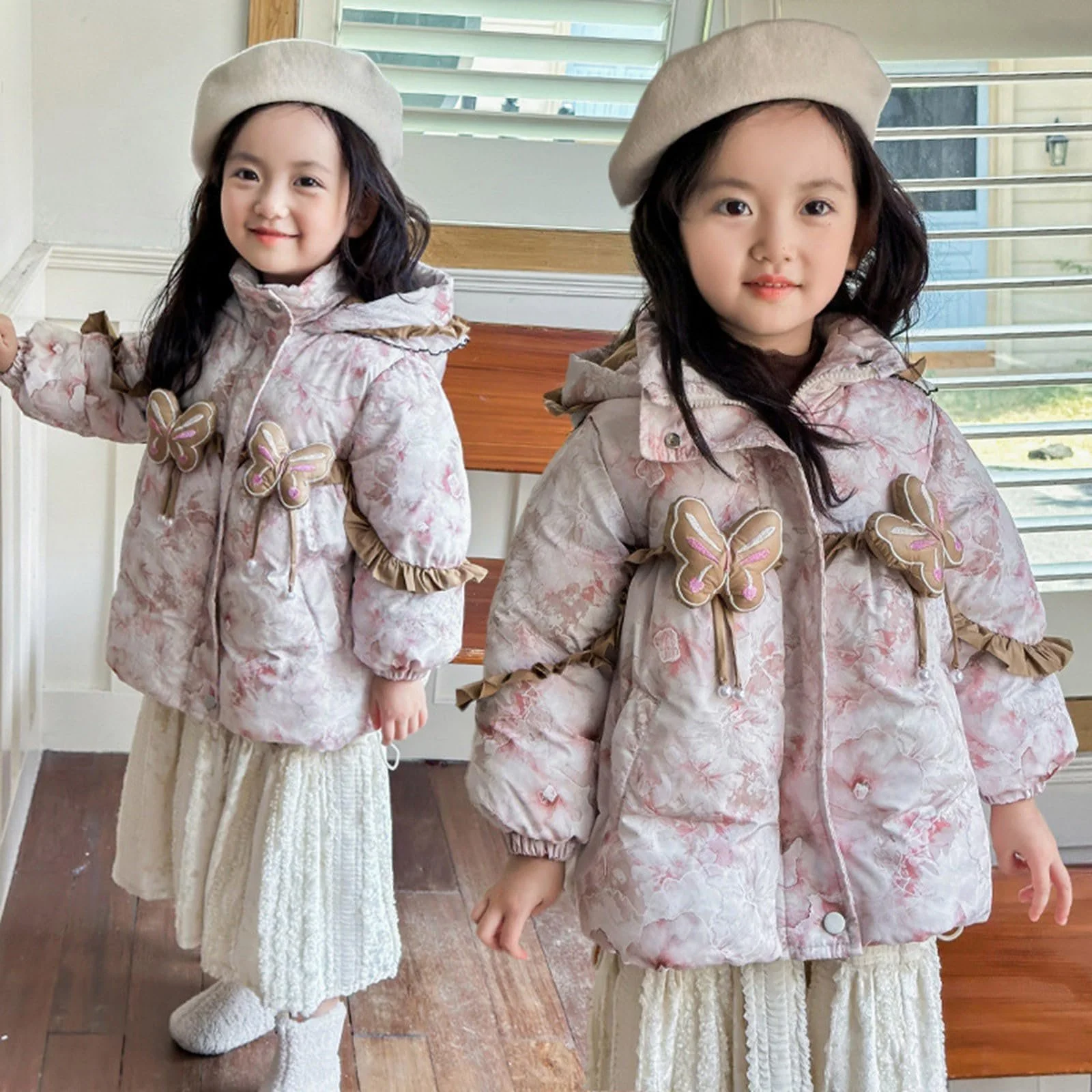 Зимняя куртка для девочек стеганая теплая легкая ветровка переходная легкая пуховая куртка теплое пальто модная детская куртка термопальто лыжная куртка с лацканами, фото №3 Зимняя куртка для девочек стеганая теплая легкая ветровка переходная легкая пуховая куртка теплое пальто модная детская куртка термопальто лыжная куртка с лацканами, фото №3