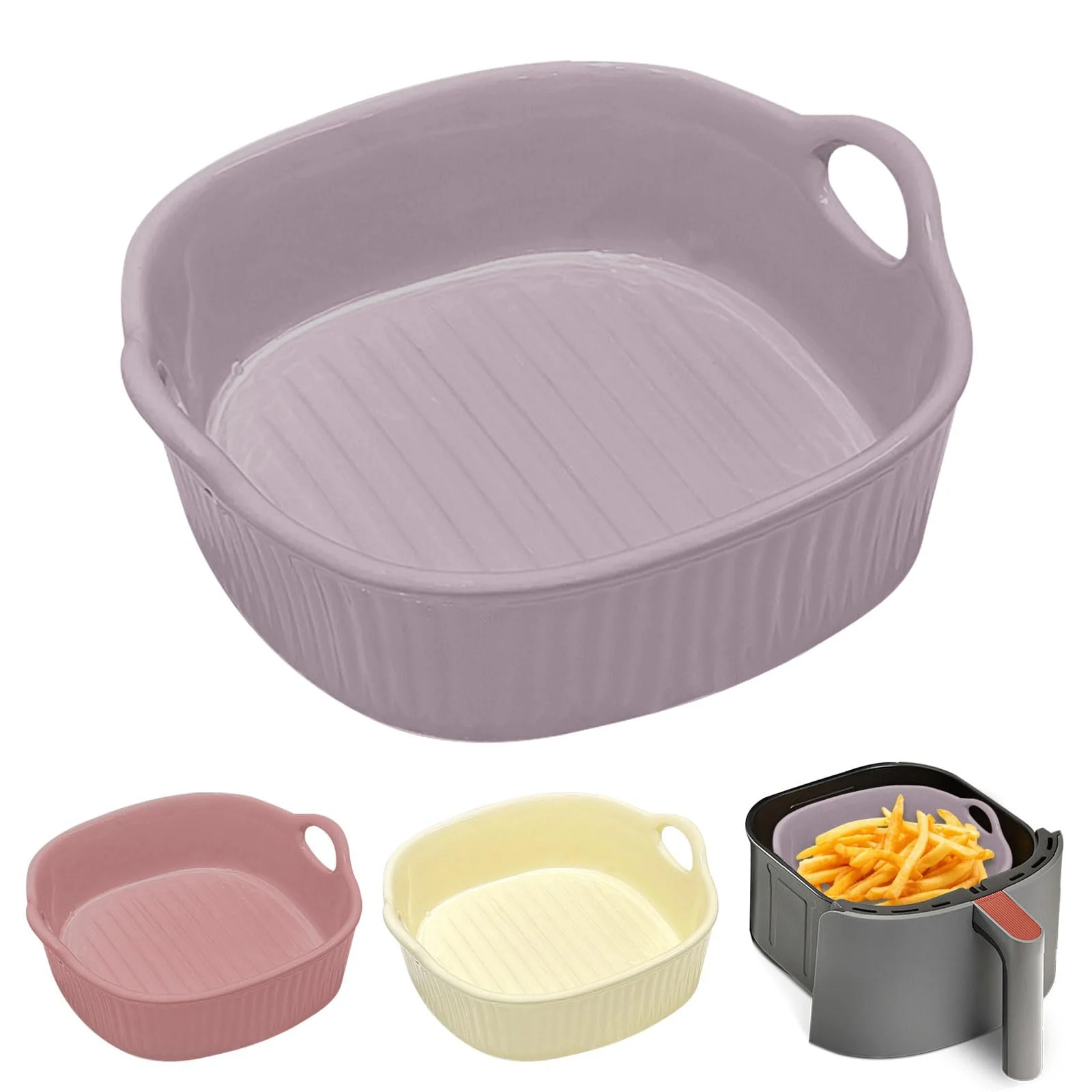 Форма для запекания Round Casserole Dish Ceramic 18.5 x 16.5 x 5.5 см Фиолетовая, фото №1