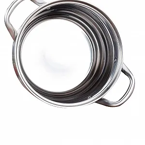 Кастрюля для запекания из нержавеющей стали с крышкой для индукционных плит 25.5 см 8 л synthetic.ua - Фото 1