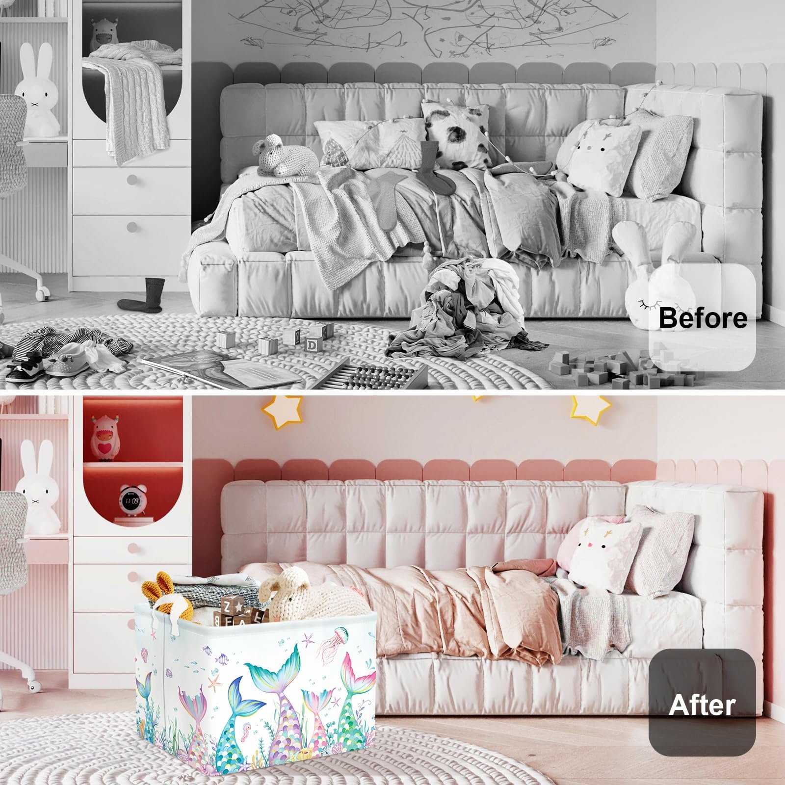 Корзина для игрушек Детская HUUMONSS Хвост Русалки для девочек Большая, фото №2